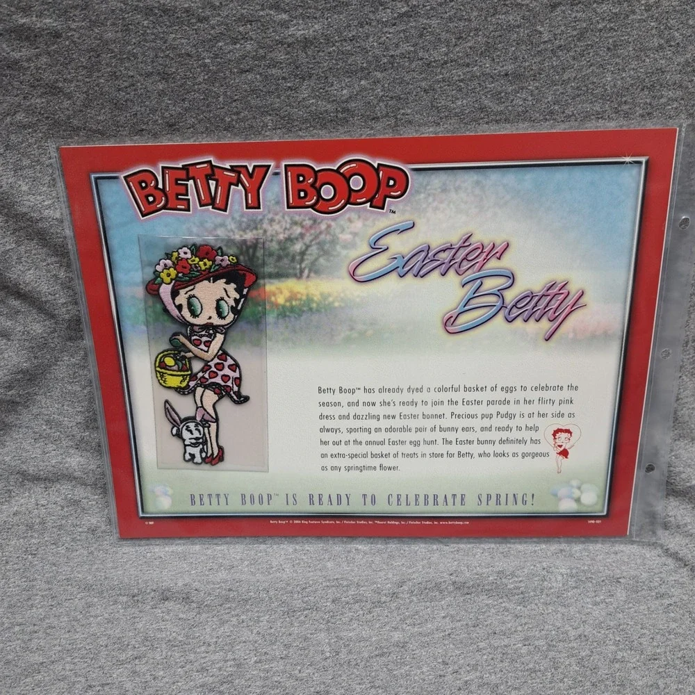 Betty Boop Patch Easter Betty Pudgy Clothing Bag Patch Collectible‎ Vintage New